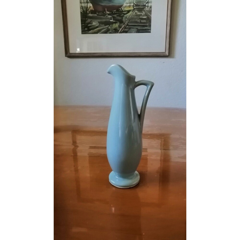 VTG Shawnee Pottery Blue Art Deco 8" Bud Vase Marked USA 1168 30s